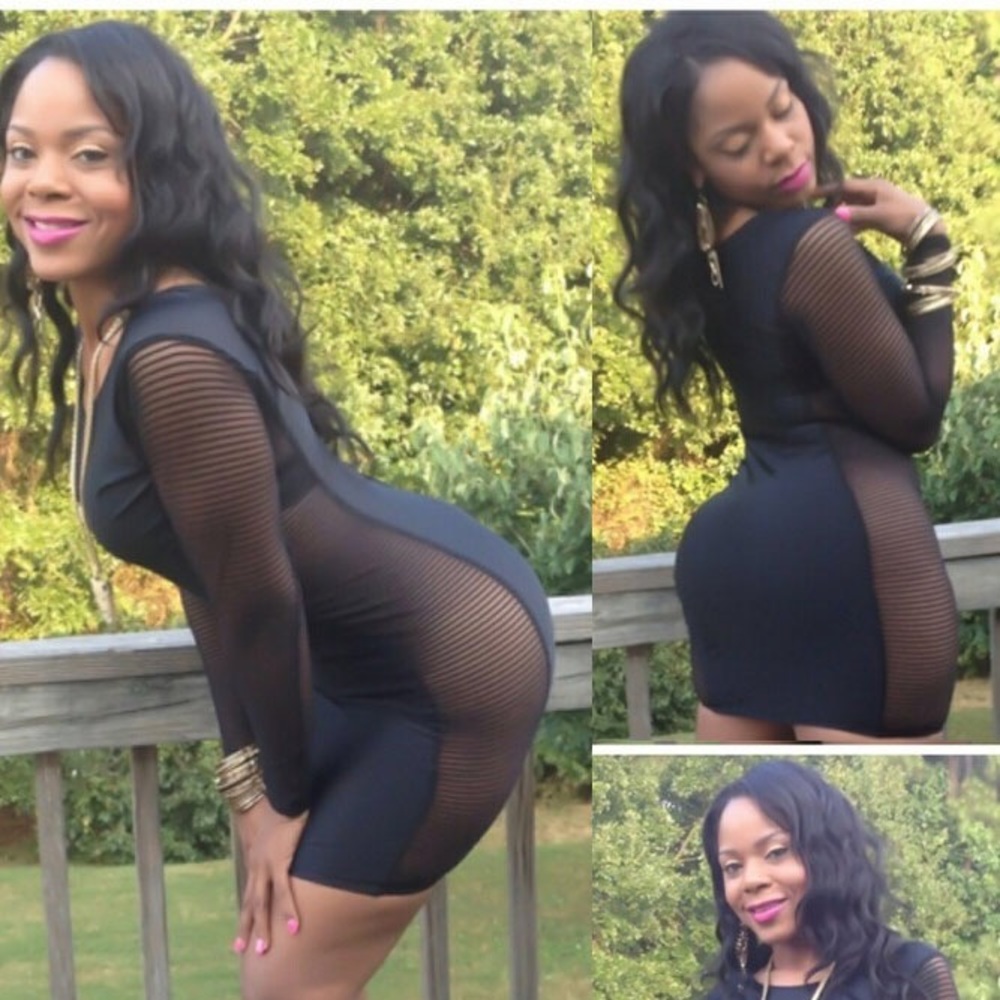 Black Dress with Mesh Sleeves